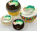 Mini Bass Fishing Pack- 12 pcs Edible Icing Cake Decoration Topper by BakersDozenToGo (Choose Style Below)
