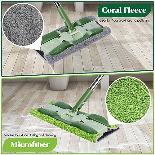 MASTERTOP Microfiber Mop - Flat Floor Mops Wet Dry Dust Mop with 4 Washable Pads & 52.4'' Stainless Steel Handle for Hardwood Laminate Tile Floor Cleaning