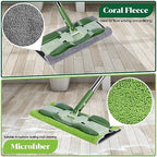 MASTERTOP Microfiber Mop - Flat Floor Mops Wet Dry Dust Mop with 4 Washable Pads & 52.4'' Stainless Steel Handle for Hardwood Laminate Tile Floor Cleaning