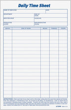 TOPS® Daily Time Sheet Forms, 9.5" x 6", Black/White, 100 Sheets Per Pad, 2 Pads Per Pack