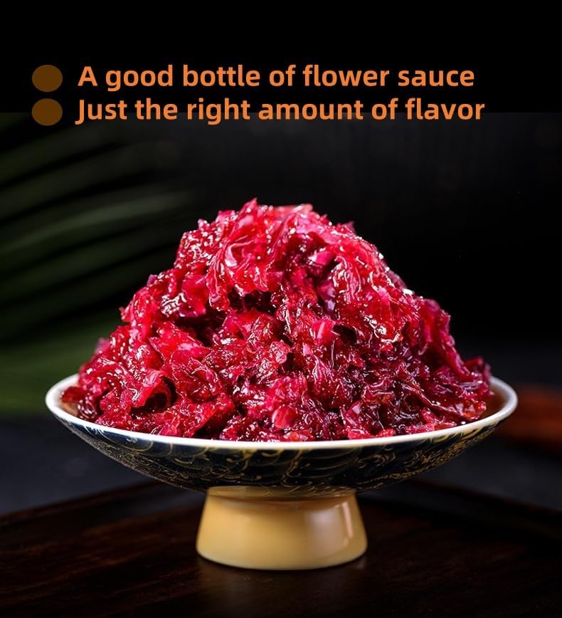All Natural Rose Petal Jam with Honey - Yunnan Preserved Rose Tea Spread (12.35 oz Jar) - Pure Blossom Jam, No Artificial Ingredients, Gluten Free