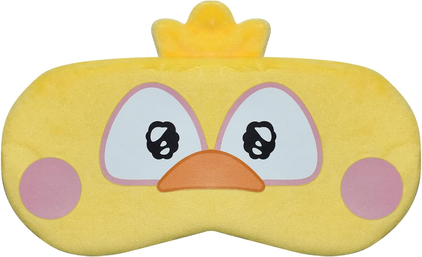 Cute Sleep Masks Cartoon Animal Eye Mask Plush Sleeping Mask & Travel Blindfold - Funny Novelty Eye Shade for Women Men (Chick)