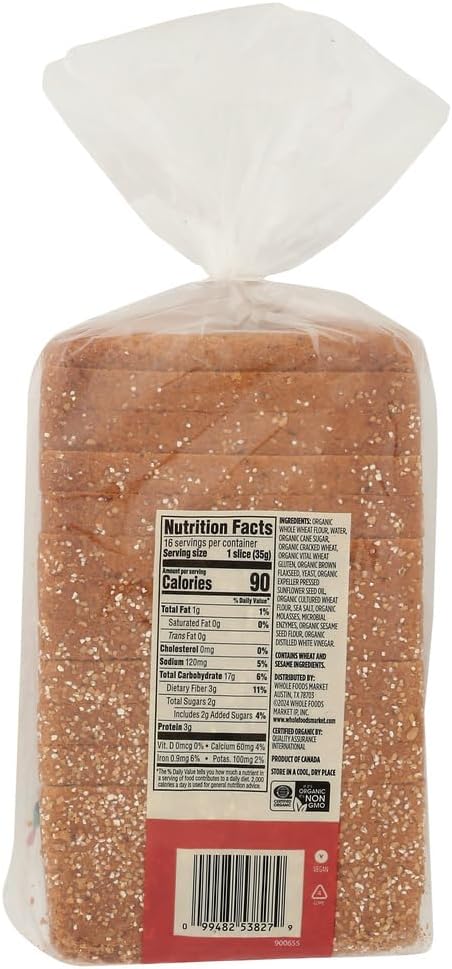 365 by Whole Foods Market Organic Whole Wheat Bread, 20 OZ