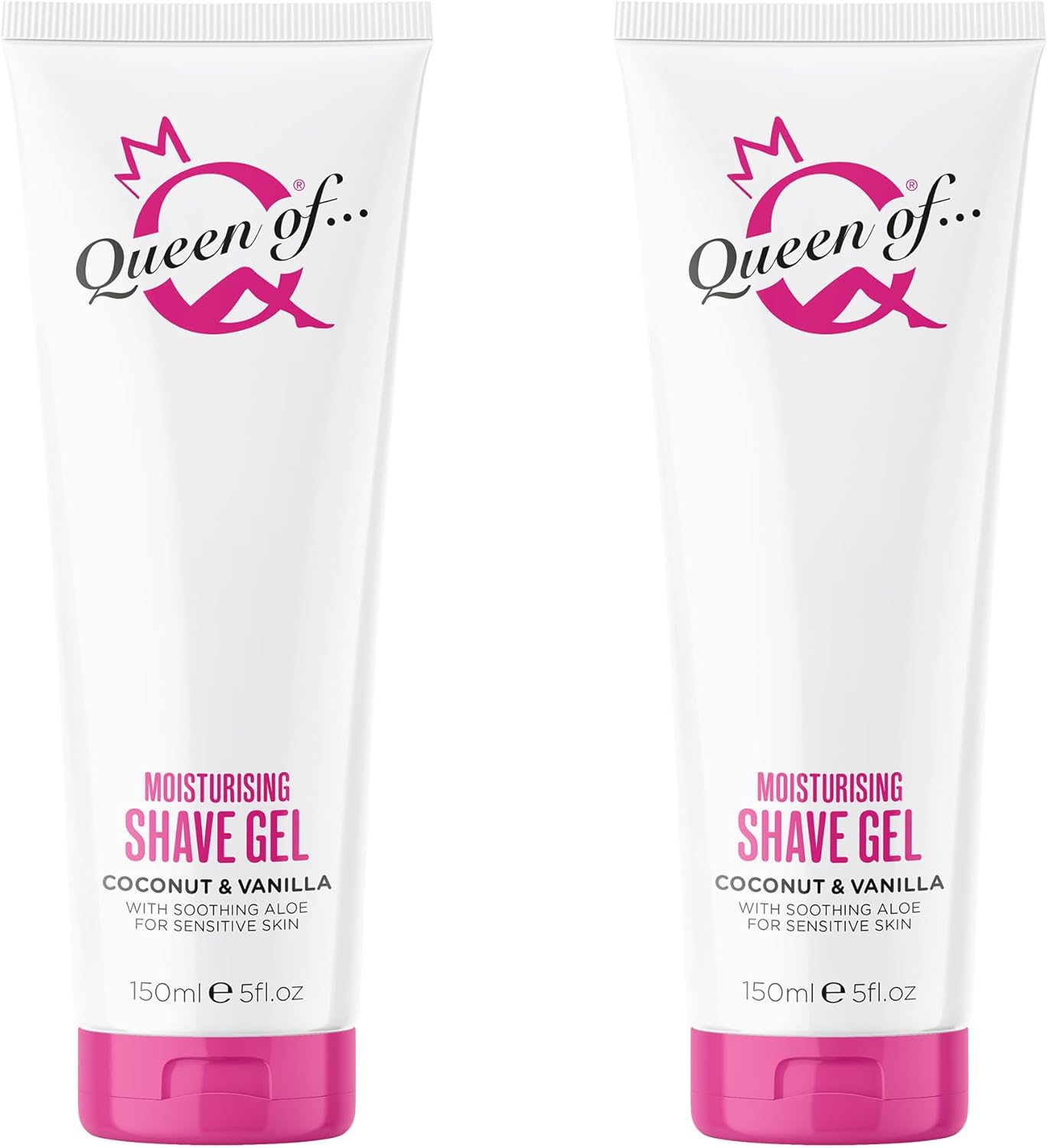 Queen of Ooh la la! Sensitive Moisturising Coconut & Vanilla Shaving Gel For Women TWIN PACK 5.07 fl oz