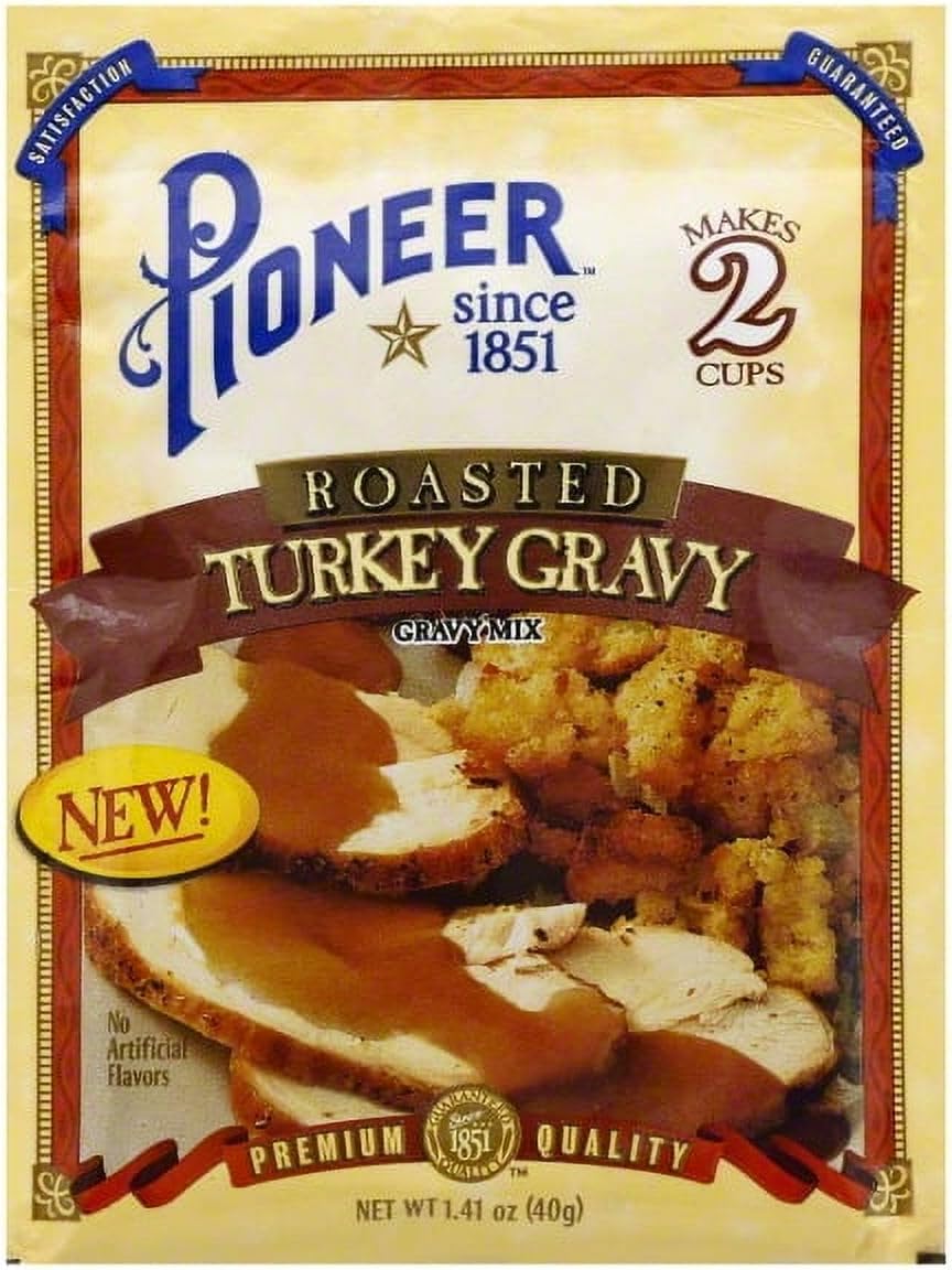 Pack of 4, Pioneer Brand Roasted Turkey Gravy Mix, 1.41 oz each