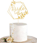 Bride to Be Cake Topper - Gold Wedding Cake Decoration Supplies, Bridal Shower Party Cake Decoration Gifts, Photo Booth Props