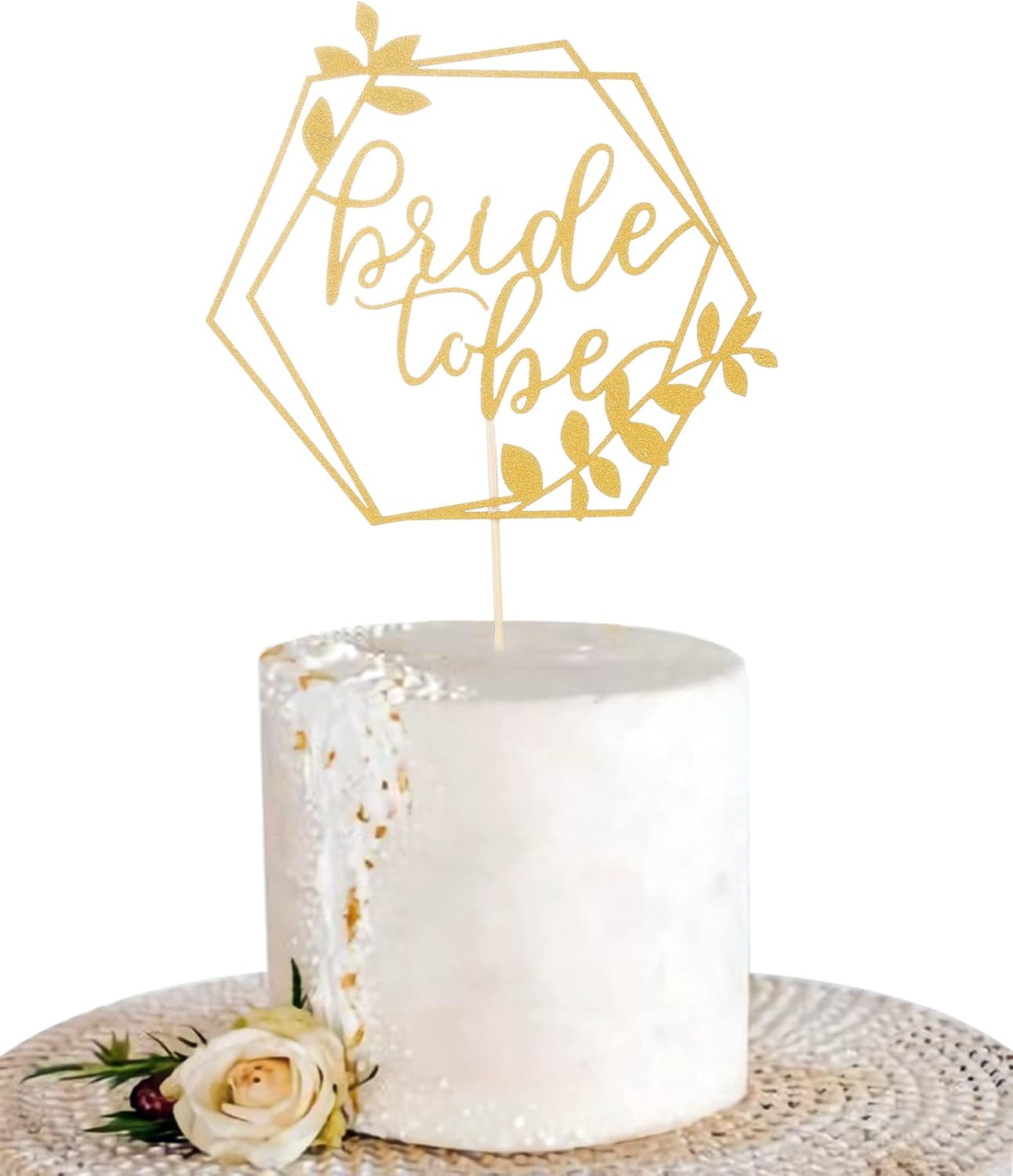 Bride to Be Cake Topper - Gold Wedding Cake Decoration Supplies, Bridal Shower Party Cake Decoration Gifts, Photo Booth Props