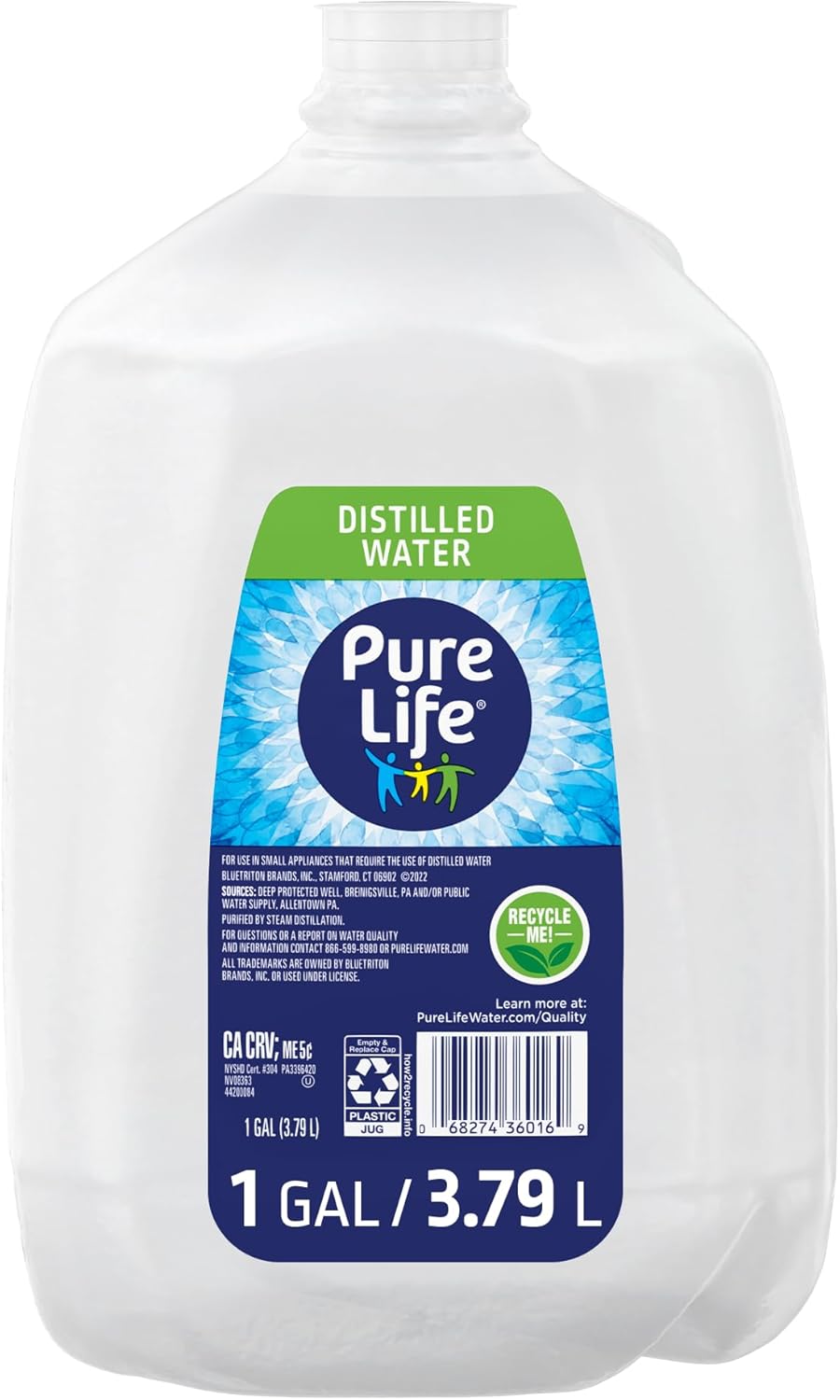 Pure Life, Water Distilled, 128 Fl Oz