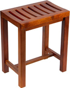 Wooden Shower Stool/Walnut Non-Slip Large Spa Bath Chair | Waterproof Bathroom Seat Bench for Elderly | Living Room/Kitchen/Bedroom/Home Footstool, 42X28X50 cm