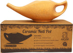 ANCIENT IMPEX Ceramic Neti Pot 250 ml (Crackle Orange) with 5 Neti Salt Sachets – Ayurvedic Nasal Wash for Sinus Relief, Allergy & Congestion, eco-Friendly Nasal Cleansing Pot