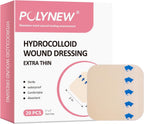 2" x 2"-20 Pack Extra Thin Hydrocolloid Dressing for Light Exudate, Hydrocolloid Patches Waterproof Wound Dressing, Adhesive Hydrocolloid Bandages, for Pressure Ulcer, Bed Sore