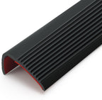 Stair Anti Slip Nosing, Self-Adhesive Vinyl Edging Strip, Flexible PVC Rubber Treads Edge Trim for Outdoor & Indoor Uses (32.8ft, Black)