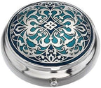 Pill Box (Standard Size) in an Arabesque Design in Blue Color