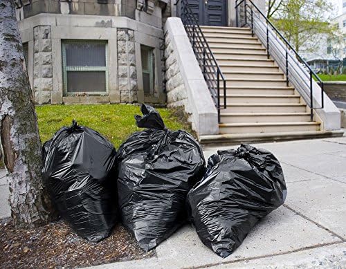 Tasker Contractor Garbage Bags 55 Gallon, 3 Mil Black Contractor Garbage Bag (50 Bags w/Ties) Large 55 Gallon Trash Bags Heavy Duty Liners, Extra Large Trash Liners for Construction, Industrial Bag