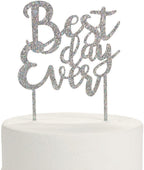 Fun Express Best Day Ever Acrylic Cake Topper - Home Decor - 1 Piece