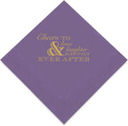 Weddingstar 3-Ply Gold Foil Cocktail Napkins Purple - Wedding Cheer