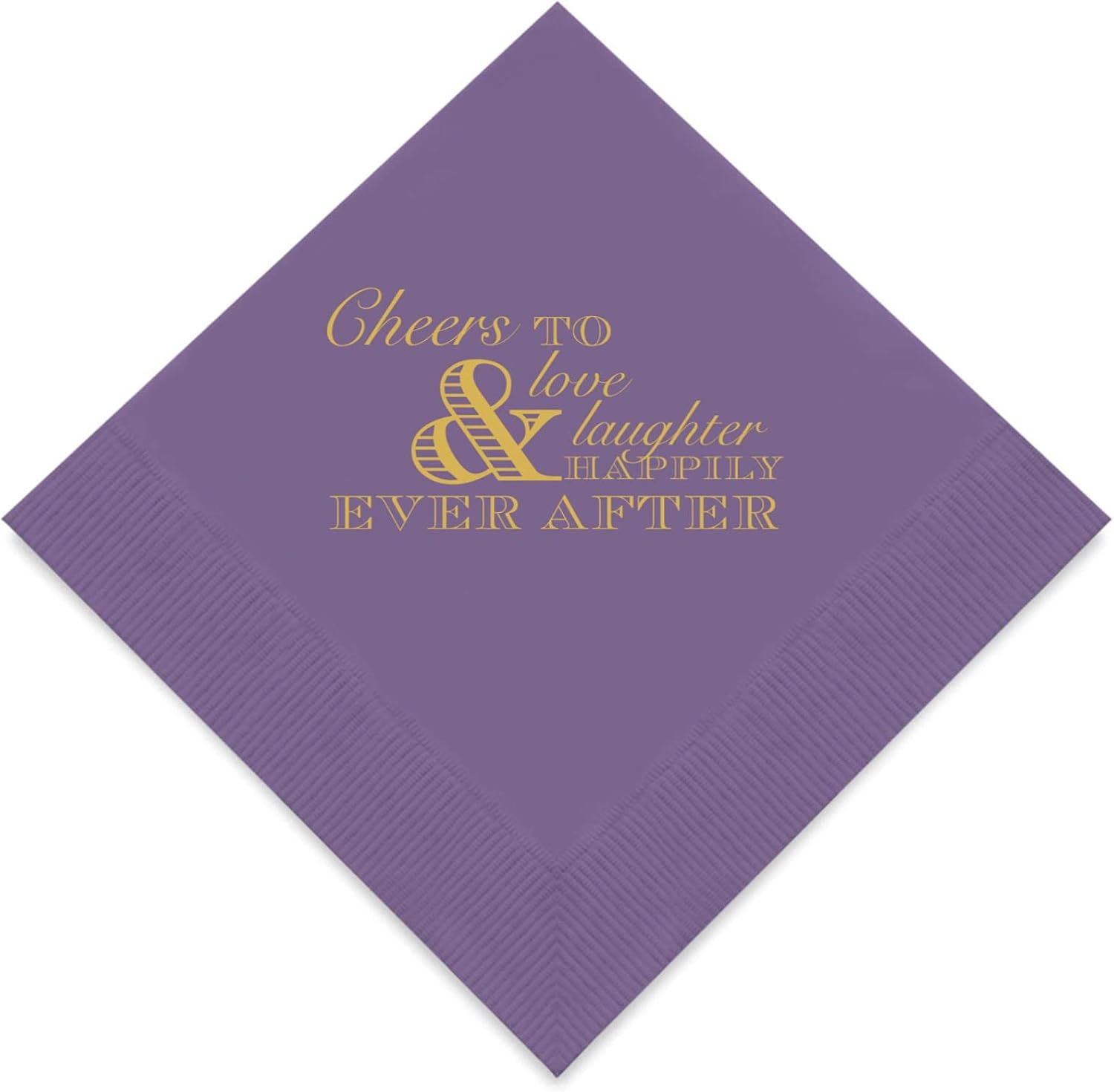 Weddingstar 3-Ply Gold Foil Cocktail Napkins Purple - Wedding Cheer