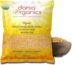 Darsa Organics Yellow Moong Dal (2lb) - USDA Organic Split Yellow Mung Beans - Premium Dry Lentils for Khichdi, Soup & Salad - Non-GMO, Chemical-Free & Kosher Protein Rich Vegan Superfood