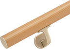 12FT Handrails for indoor&outdoor stairs,deck,slope,Modern Aluminum Handrail Set, Wall-Mounted with Zinc-Alloy Brackets，Crafted from aluminum alloy (not solid wood) rust-free (Cherry Wood Grain, 12FT)