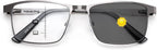FEISEDY Classic Blue Light Reading Glasses Men,Metal Frame Readers with Spring Hinge, Anti Glare Eyeglasses for Reading B0337