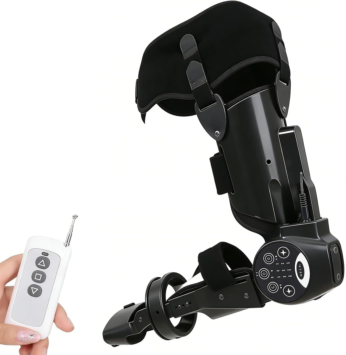Elbow Joint Rehabilitation Device, Hinged Elbow Brace Arm Exerciser, 2 Modes, with Remote Control, Adjustable Speeds, 0~110° Angle Exercise, for Stroke Hemiplegia Patients Left