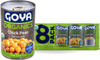 Goya Organic Chick Peas Garbanzo Beans, Low Sodium with Sea Salt, 15.5 Ounce (Pack of 8)