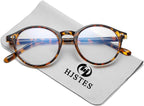 HJSTES Vintage Blue Light Glasses for Women Men Round Bluelight Blocking Glasses Thick TR90 Frame Eyeglasses