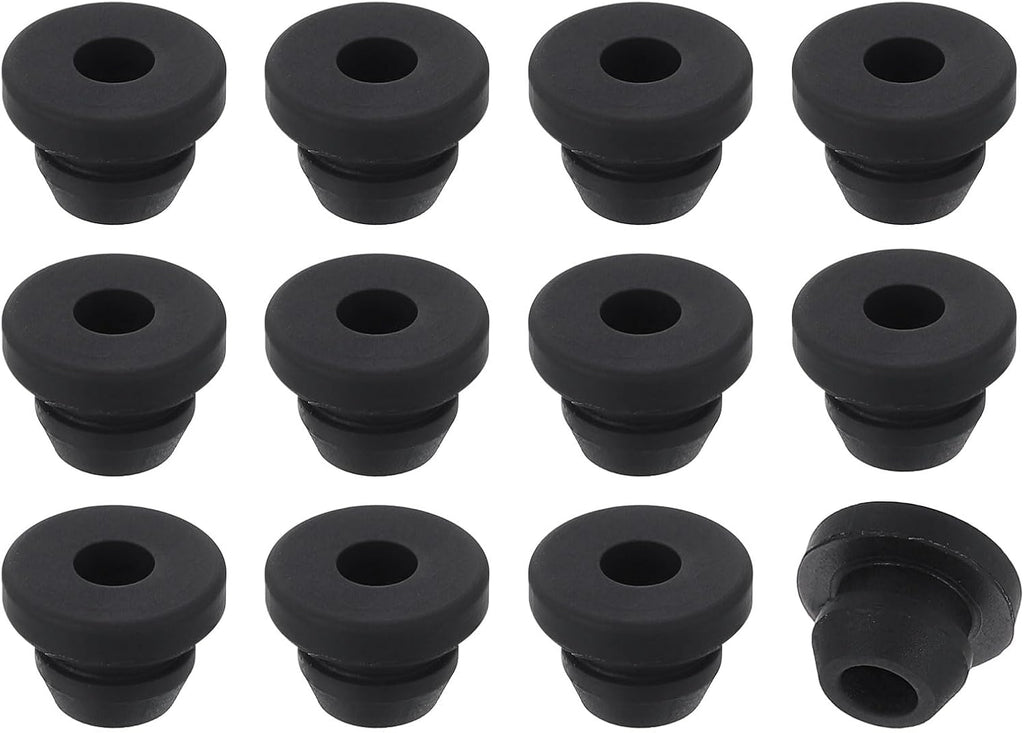 uxcell 24Pcs Rubber Grommets, Mount Dia 6mm ID 3.5mm Snap Firewall Hole Plug, Anti-Scratch Hole Cover Plug for Electrical Box Cable Wiring, Black