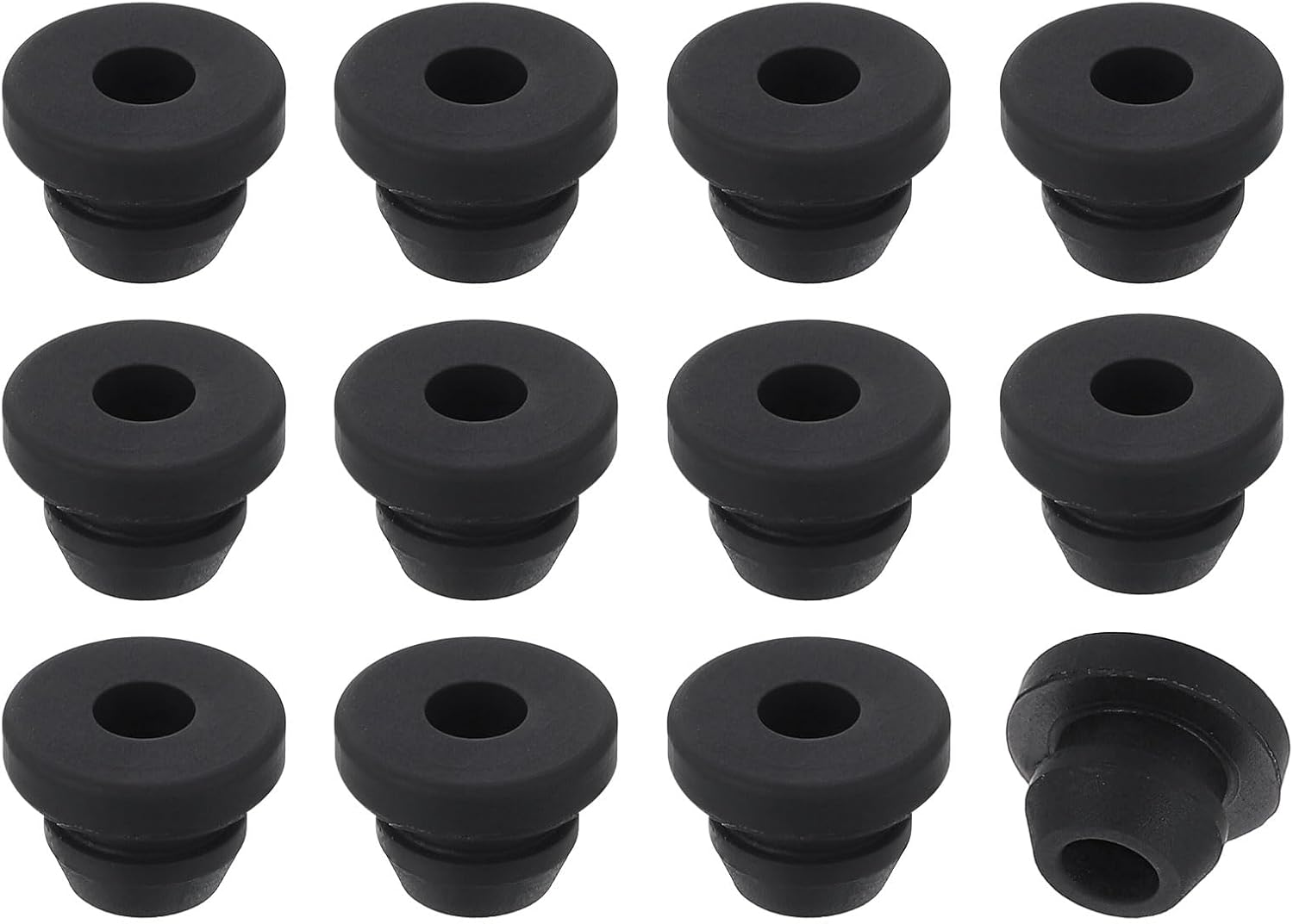 uxcell 24Pcs Rubber Grommets, Mount Dia 6mm ID 3.5mm Snap Firewall Hole Plug, Anti-Scratch Hole Cover Plug for Electrical Box Cable Wiring, Black