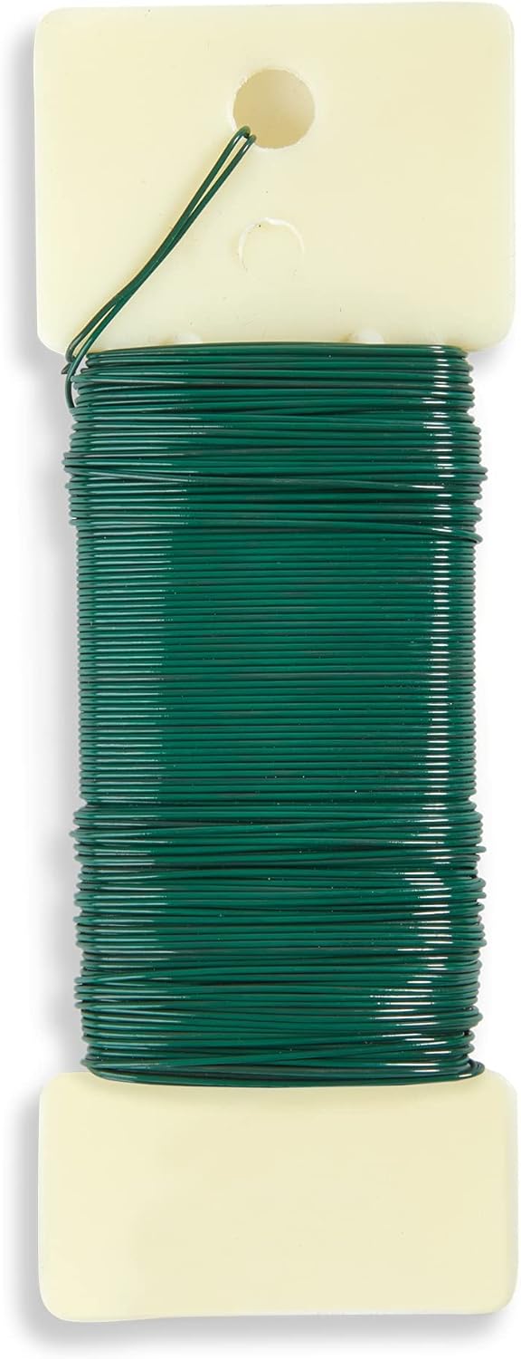 FloraCraft 20 Gauge Floral Paddle Wire 93 Feet Green