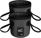 BANCHELLE Collapsible Bucket Water Container Portable Folding Camp Wash Basin for Outdoor Traveling Hiking Fishing Car Washing Gardening Camping 2 PCS