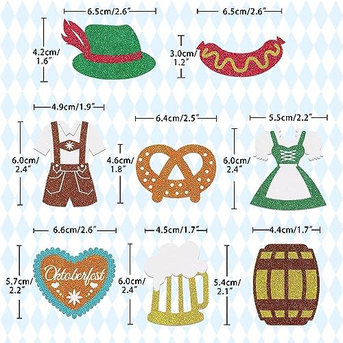 24Pcs Glitter Oktoberfest Cupcake Toppers, Beer Day Cake Topper, Bavarian Festival Cake Picks for Beer Theme Party Supplies, Oktoberfest Party Decorations (A)