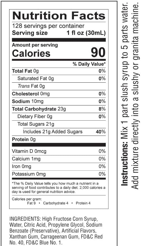 Grape Slushy Mix 1 Gallon Concentrate – Frozen Drink Syrup for Slushie Machine, Granita Maker & Snow Cone Machine – 5:1 Commercial Beverage Mix – Shaved Ice Flavoring – 48 Servings – Gluten Free – Made in USA