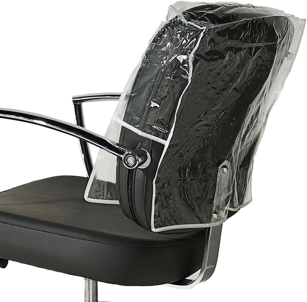 Betty Dain Salon Chair Cover, Protects Spa/Salon Chair Upholstery from Stains, Chemicals, Moisture, and Wear, Square, One Size Fits Most, Durable Vinyl, Clear