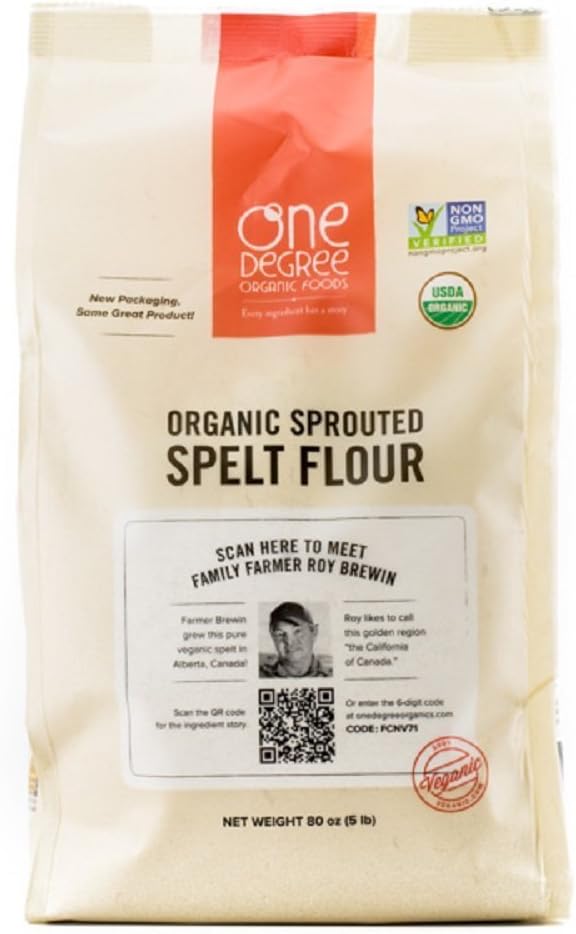 One Degree Organic Foods, Flour Spelt Sprouted Organic, 80 Ounce