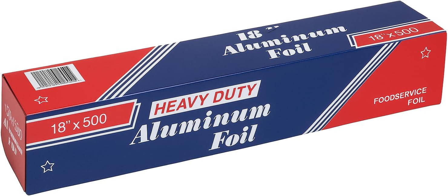 Heavy Duty Silver Aluminum Foil Roll for Food 18 Inches 500 FT Heavy Duty Food Safe Foil Wrap