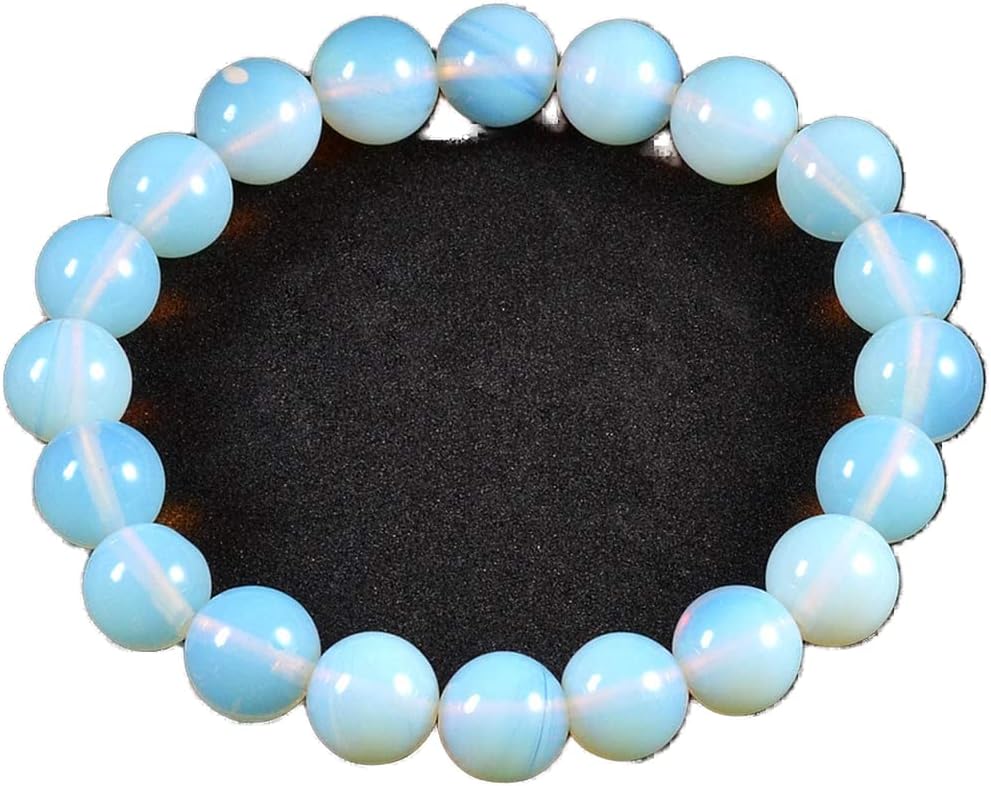 AD Beads Natural Gemstone Round Beads Stretch Bracelet Healing Reiki 10mm (Opal)