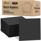 500 Pack Cocktail Napkins, Super Value Bulk 2-Ply Disposable Black Paper Napkins for Wedding, Bar, Beverage, Party and Dessert