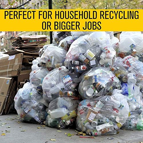 45 Gallon Clear Trash Bags - 40 inch x 46 inch - 2.0 MIL (Equivalent) - CSR Series - Heavy Duty Industrial Liners Clear Garbage Bags for Recycling, Contractors, Storage, Outdoor, 1 Count (Pack of 100)