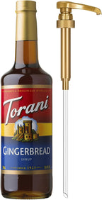 Torani Coffee Syrup, Gingerbread Flavoring for Drinks, Pump Included, 25.4 Fl Oz
