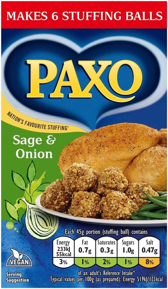 Paxo Sage and Onion Stuffing Mix - 85g - Pack of 8 (85g x 8)