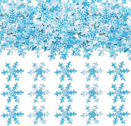 Gyufise 50Pcs Pink Edible Cupcake Cake Toppers Snowflake Cake Decorations for Christmas Winter Frozen Theme Party Supply Decoration Multi