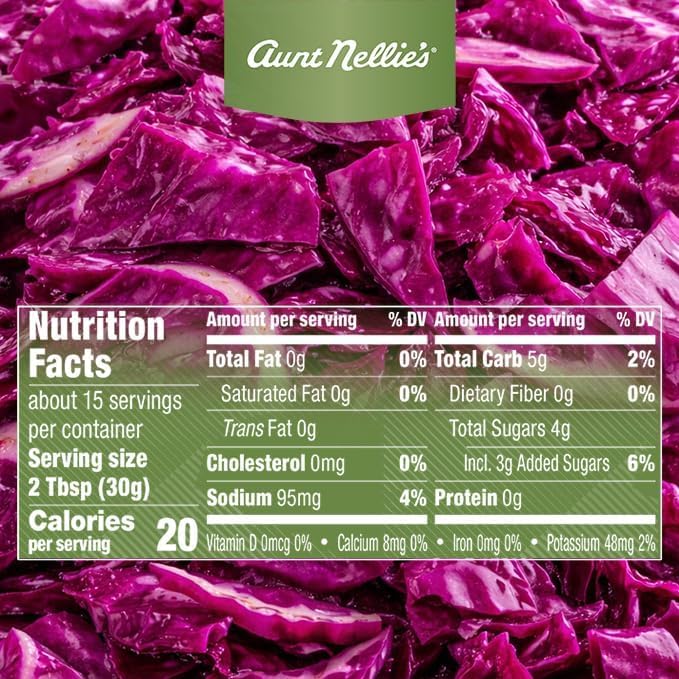 Aunt Nellie's Sweet & Sour Red Cabbage 16 Ounce (Pack of 2)