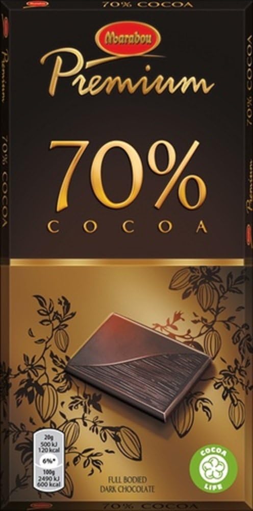 10 Bars x 100g of Marabou Premium - Original - Swedish - Dark Chocolate - 70% Cocoa