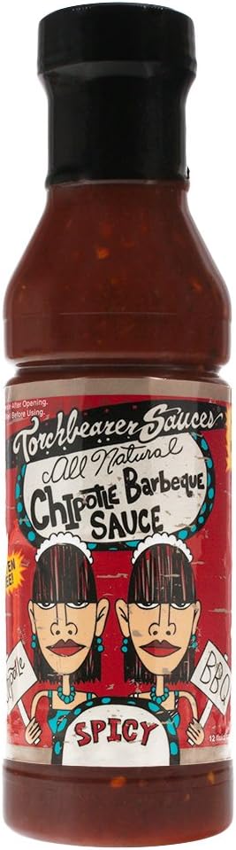 Torchbearer Sauces Chipotle BBQ Sauce, 12 ounces - Spicy - All Natural, Extract-Free, Made in USA