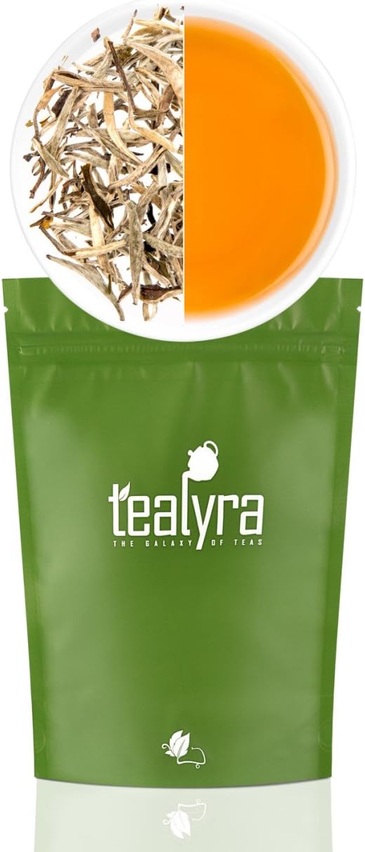 Tealyra - Luxury Jasmine Silver Needle White Losse Tea - Grown in Fujian China - Loose Leaf Tea - Caffeine Level Low - 110g (4-ounce)