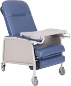 3 Position Geri Chair - Blue Medical Recliner Chairs for Elderly with Meal Tray for Home and Hospital - 250 Pound Weight Capacity - Reclining Medical Chair for TV, Relaxation, Food