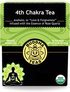 Buddha Teas - 4th Chakra Tea - Organic Herbal Tea - For Balance, Love & Forgiveness - With Hawthorn Berry, Lavender, Hyssop & Rose Quartz Essence - OU Kosher - 18 Tea Bags (Pack of 1)
