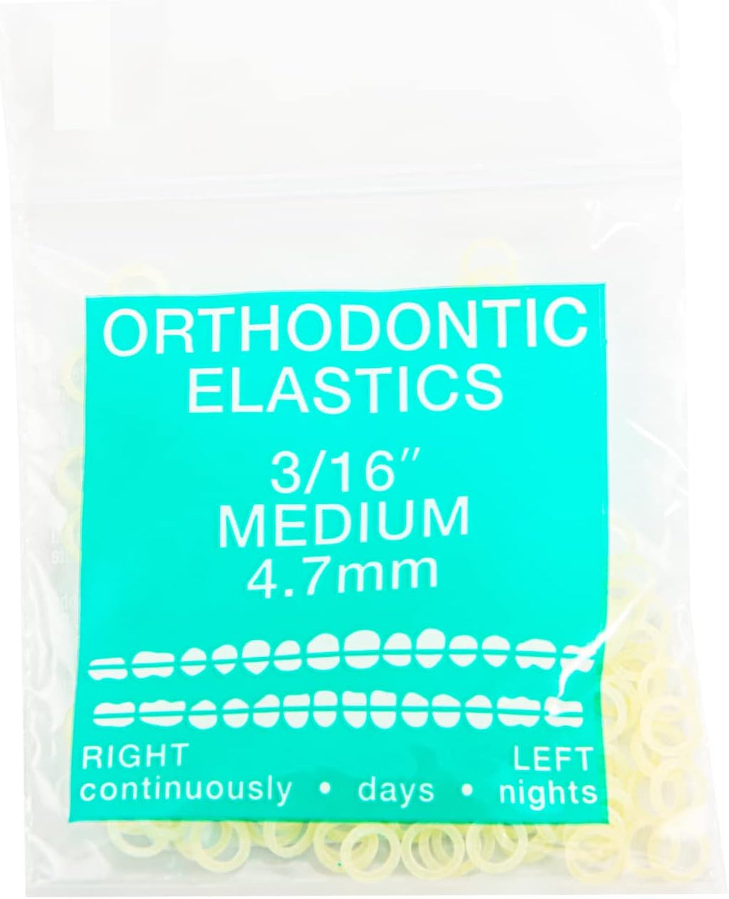 JMU Orthodontic Elastics 3/16 Medium, 100 Pack Orthodontic Rubber Bands Intraoral Elastic Bands Latex Dental Rubber Bands Made in USA