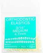 JMU Orthodontic Elastics 3/16 Medium, 100 Pack Orthodontic Rubber Bands Intraoral Elastic Bands Latex Dental Rubber Bands Made in USA